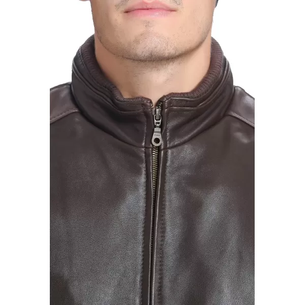 BGSD Men City Lambskin Leather Bomber Jacket Also available in Big and TallChocolate