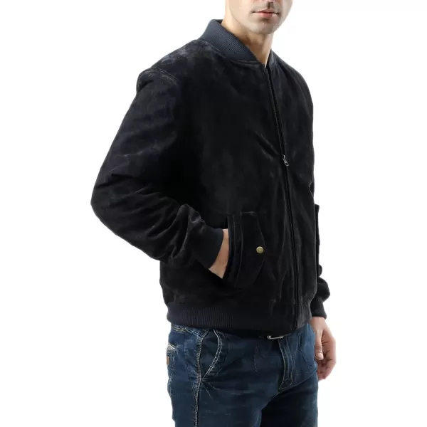 BGSD Men Urban Suede Leather Bomber Jacket Also available in Big and TallNavy