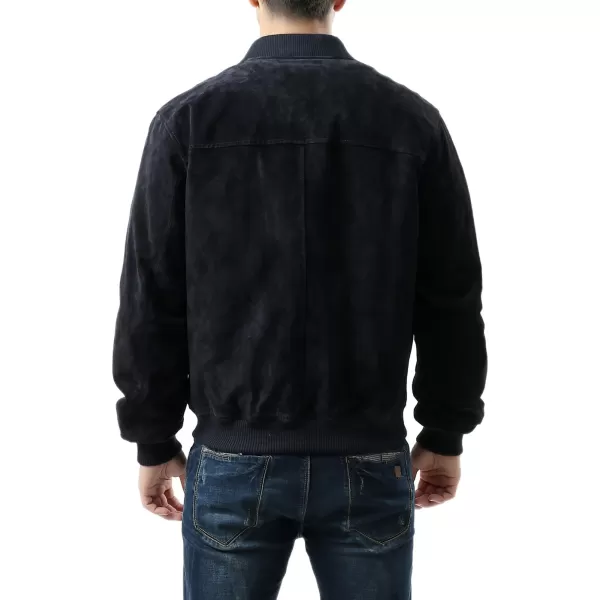 BGSD Men Urban Suede Leather Bomber Jacket Also available in Big and TallNavy