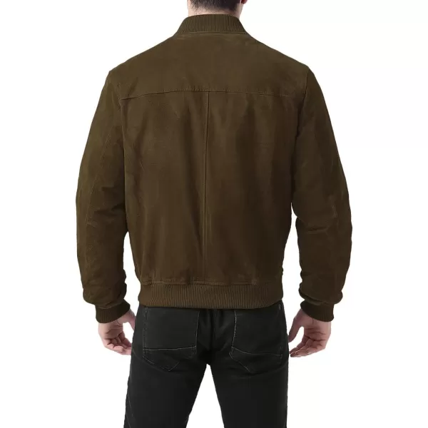 BGSD Men Urban Suede Leather Bomber Jacket Also available in Big and TallTobacco