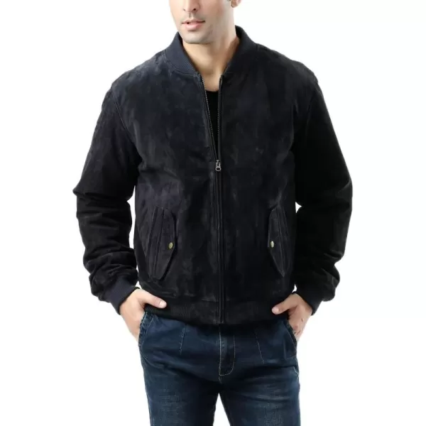 BGSD Men Urban Suede Leather Bomber Jacket Also available in Big and TallNavy