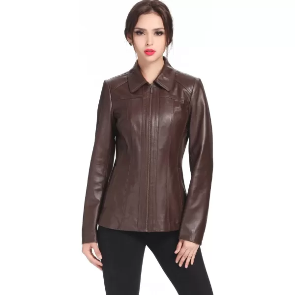 BGSD Women Ellen Lambskin Leather Jacket Also available in Plus Size ampamp PetiteEspresso