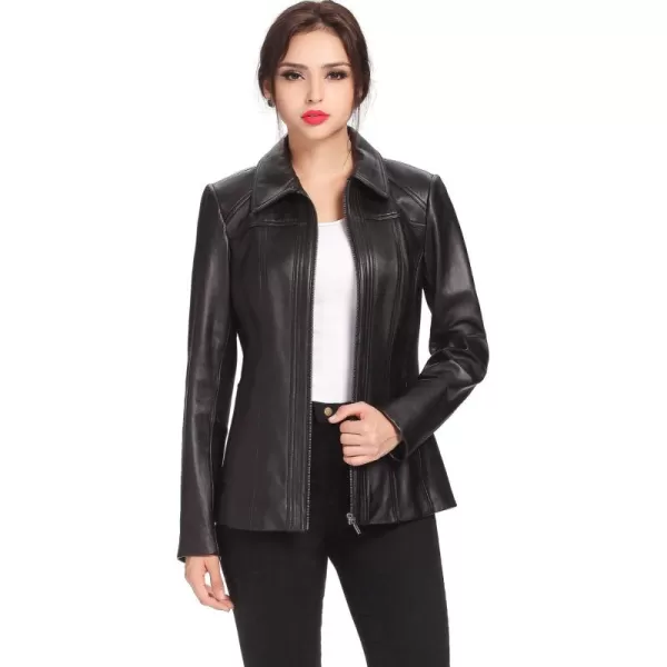 BGSD Women Ellen Lambskin Leather Jacket Also available in Plus Size ampamp PetiteBlack