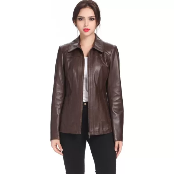 BGSD Women Ellen Lambskin Leather Jacket Also available in Plus Size ampamp PetiteEspresso