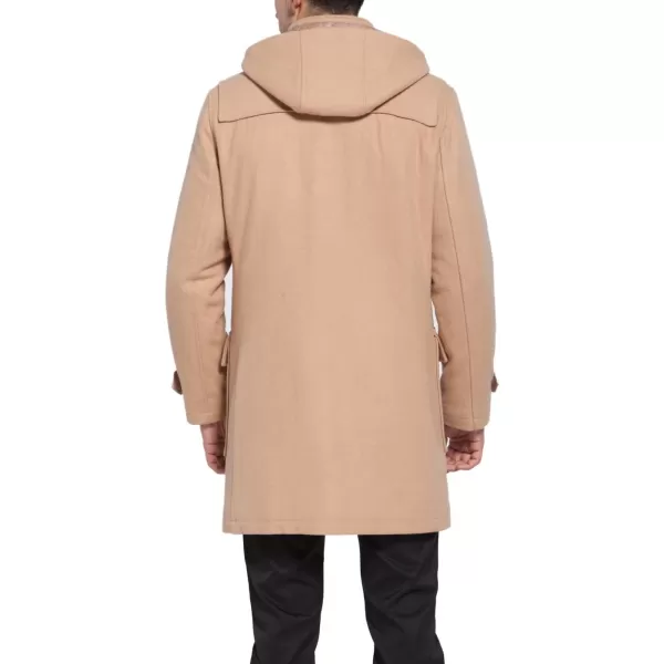 BGSD Men Benjamin Wool Blend Single Breasted Walking Toggle Duffle Coat with Hood Also available in Big and TallCamel