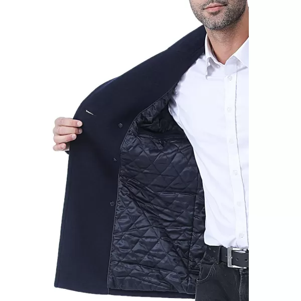 BGSD Men Hugh Wool Blend Double Breasted Walking Pea Coat Also available in Big and Tall and ShortNavy