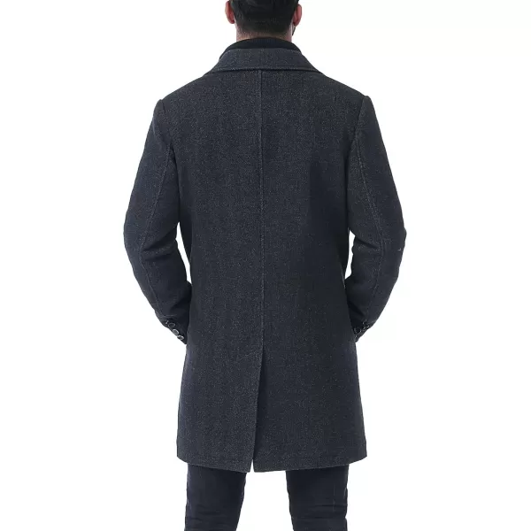 BGSD Men Leon Herringbone Wool Blend Walking Coat with Removable Bib Also available in Big and Tall and ShortBlack