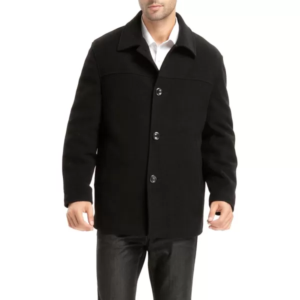 BGSD Men Matthew Wool Blend Single Breasted Walking Car Coat Also available in Big and TallBlack