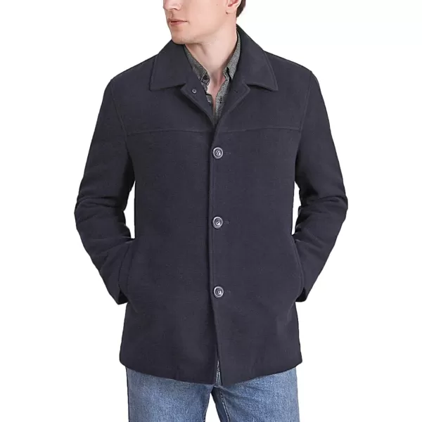 BGSD Men Matthew Wool Blend Single Breasted Walking Car Coat Also available in Big and TallNavy