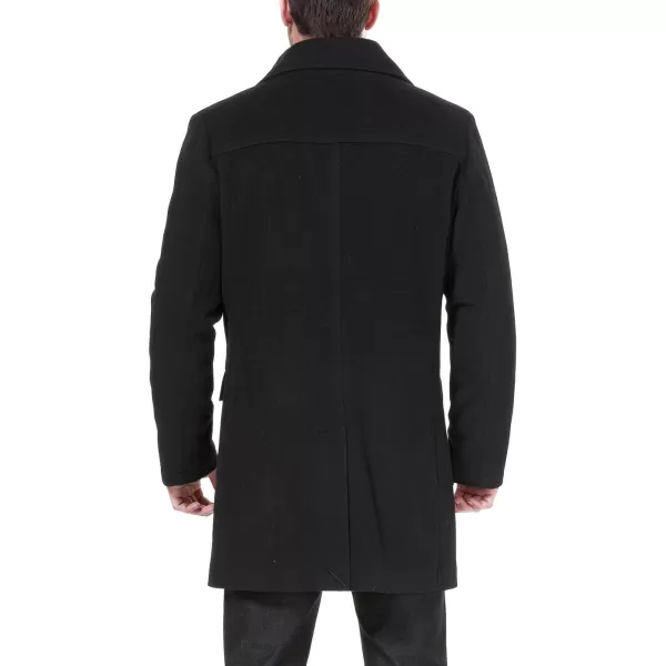 BGSD Men Steven Cashmere Wool Blend Bibbed Single Breasted Walking Coat Also available in Big and TallBlack