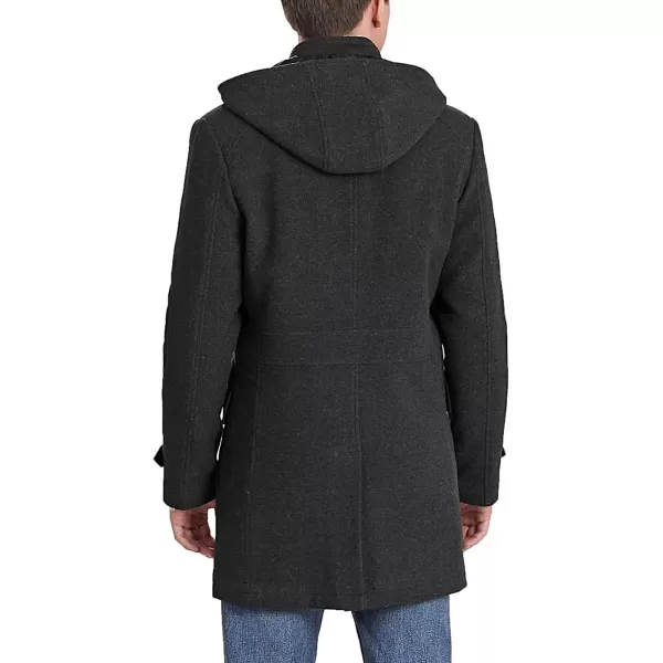 BGSD Men Tyson Wool Blend Single Breasted Walking Toggle Duffle Coat with Hood Also available in Big and TallCharcoal