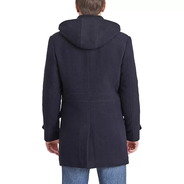 BGSD Men Tyson Wool Blend Single Breasted Walking Toggle Duffle Coat with Hood Also available in Big and TallNavy