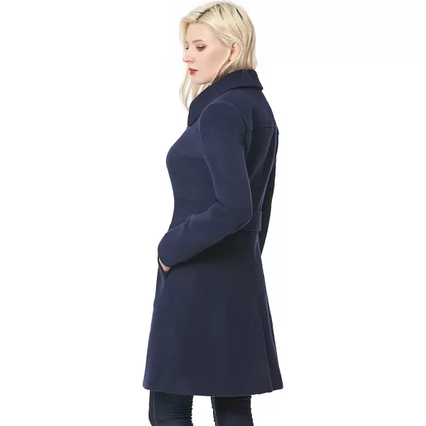 BGSD Women Anna Wool Blend Walking Coat Also available in Plus Size and PetiteNavy