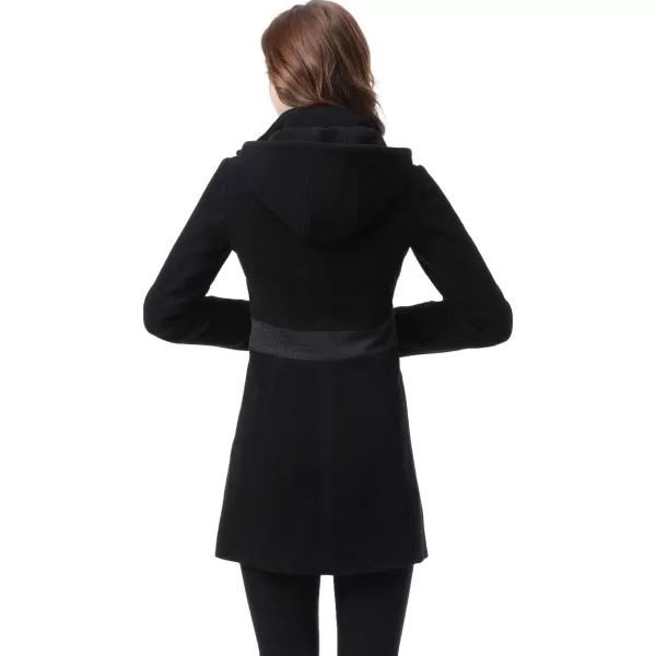 BGSD Women Carrie Wool Blend Hooded Color Block Walking Coat Also available in Plus SizeBlackGray