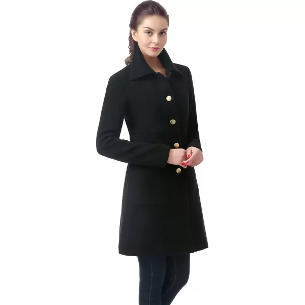 BGSD Women Elizabeth Wool Blend Walking Coat Also available in Plus Size and PetiteBlack