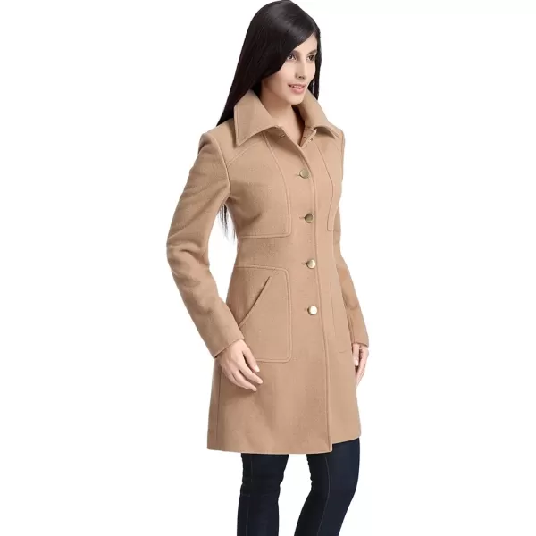 BGSD Women Elizabeth Wool Blend Walking Coat Also available in Plus Size and PetiteCamel