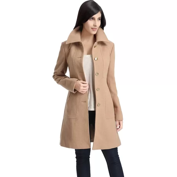 BGSD Women Elizabeth Wool Blend Walking Coat Also available in Plus Size and PetiteCamel