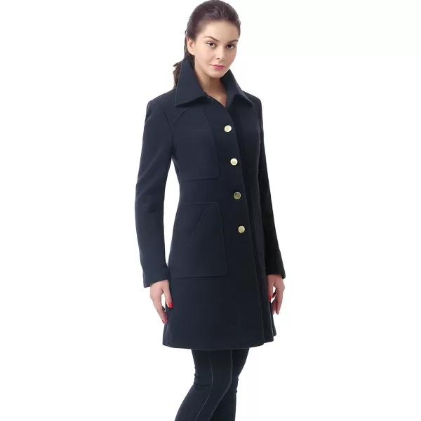 BGSD Women Elizabeth Wool Blend Walking Coat Also available in Plus Size and PetiteNavy