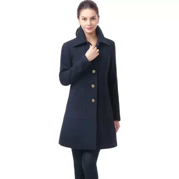 BGSD Women Elizabeth Wool Blend Walking Coat Also available in Plus Size and PetiteNavy