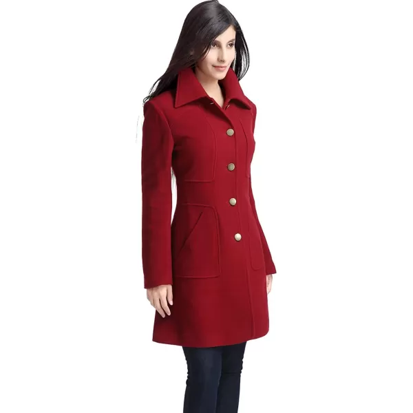 BGSD Women Elizabeth Wool Blend Walking Coat Also available in Plus Size and PetiteWine