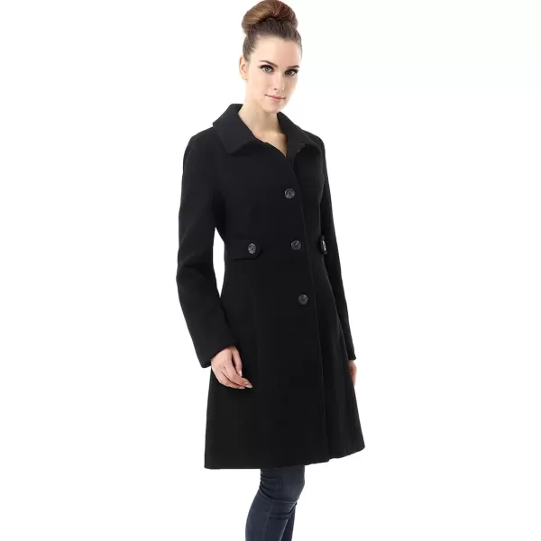 BGSD Women Heather Wool Blend Walking Coat Also available in Plus Size and PetiteBlack