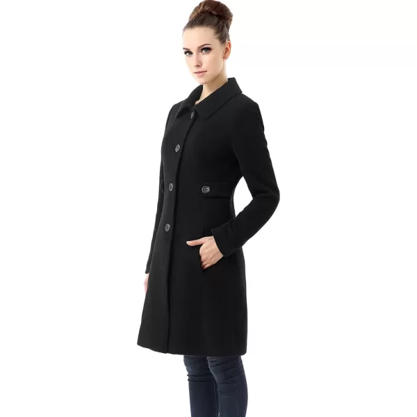 BGSD Women Heather Wool Blend Walking Coat Also available in Plus Size and PetiteBlack