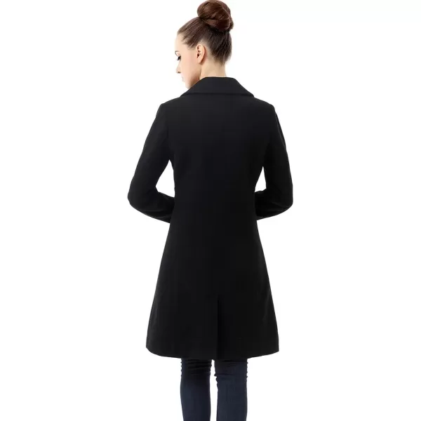 BGSD Women Heather Wool Blend Walking Coat Also available in Plus Size and PetiteBlack