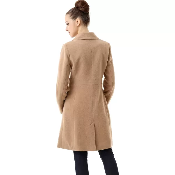 BGSD Women Heather Wool Blend Walking Coat Also available in Plus Size and PetiteCamel