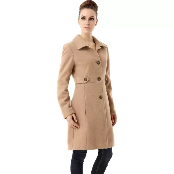 BGSD Women Heather Wool Blend Walking Coat Also available in Plus Size and PetiteCamel