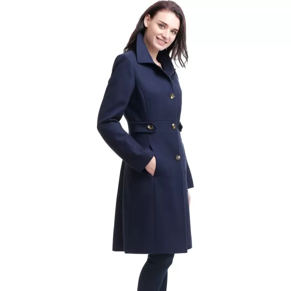 BGSD Women Heather Wool Blend Walking Coat Also available in Plus Size and PetiteNavy