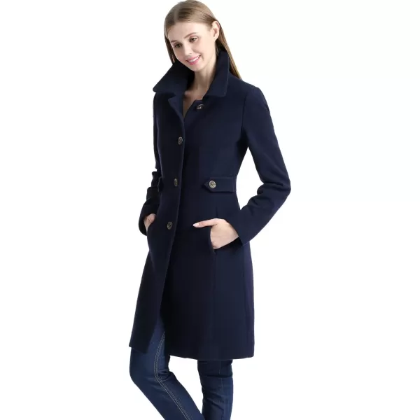 BGSD Women Heather Wool Blend Walking Coat Also available in Plus Size and PetiteNavy