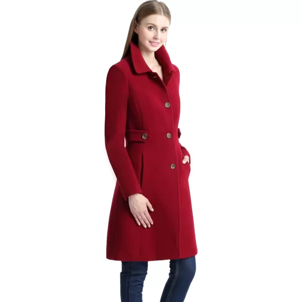 BGSD Women Heather Wool Blend Walking Coat Also available in Plus Size and PetiteWine