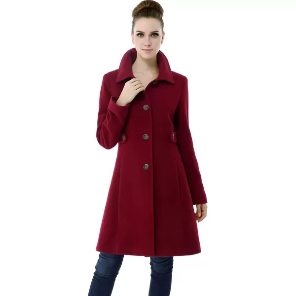 BGSD Women Heather Wool Blend Walking Coat Also available in Plus Size and PetiteWine