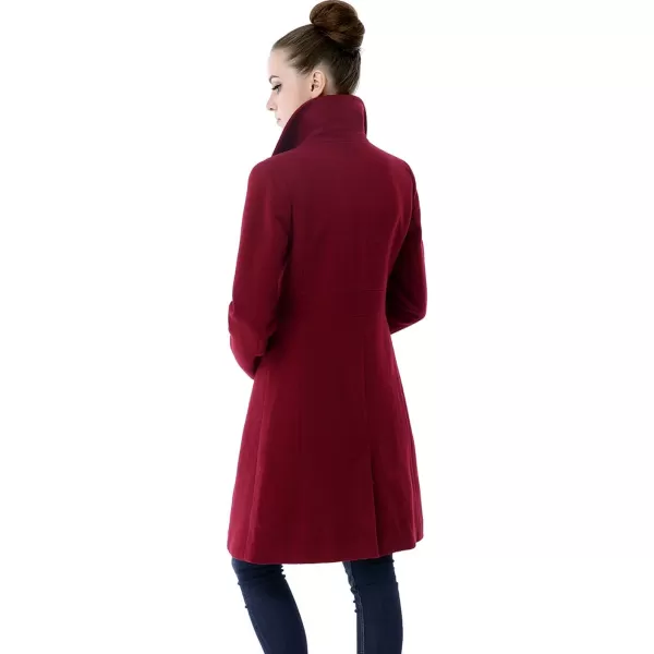 BGSD Women Heather Wool Blend Walking Coat Also available in Plus Size and PetiteWine