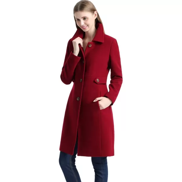 BGSD Women Heather Wool Blend Walking Coat Also available in Plus Size and PetiteWine