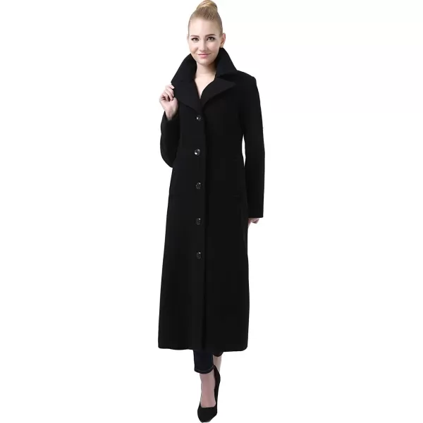 BGSD Women Jeanette Long Wool Blended Single Breasted Maxi Walking Coat Also available in Plus Size and PetiteBlack