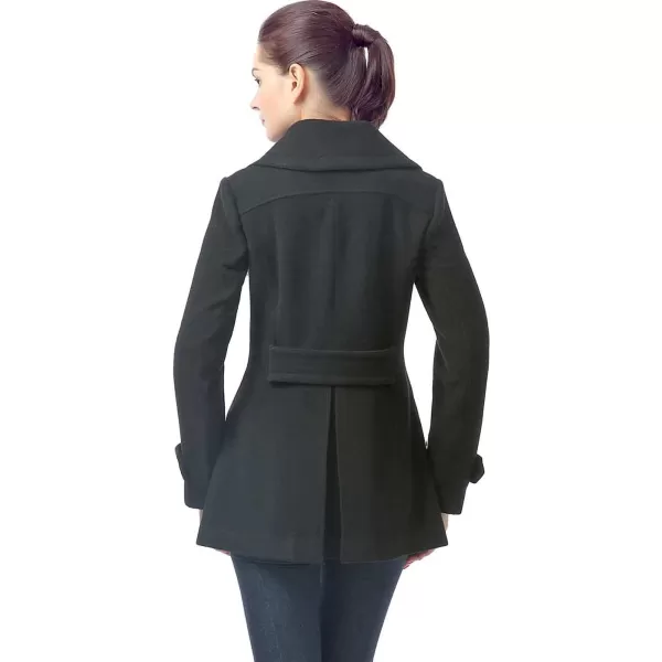 BGSD Women Joann Wool Blend Walking Pea Coat Also available in Plus Size and PetiteBlack