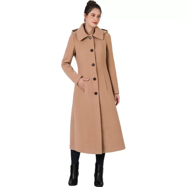 BGSD Women Kat Wool Blend Hooded Full Length Long Walking Coat Also available in Plus Size and PetiteCamel