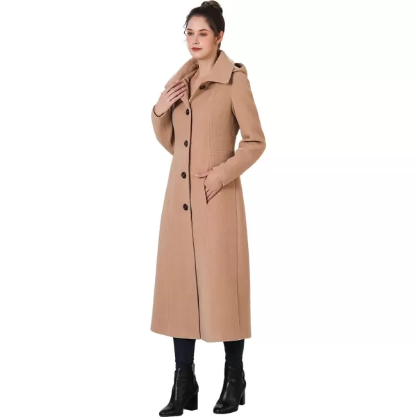 BGSD Women Kat Wool Blend Hooded Full Length Long Walking Coat Also available in Plus Size and PetiteCamel