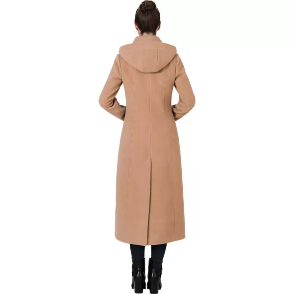 BGSD Women Kat Wool Blend Hooded Full Length Long Walking Coat Also available in Plus Size and PetiteCamel