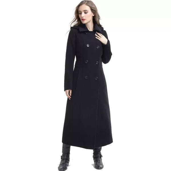 BGSD Women Mariel Wool Blend Hooded Long Walking Coat Also available in Plus Size and PetiteBlack