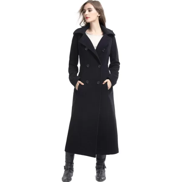 BGSD Women Mariel Wool Blend Hooded Long Walking Coat Also available in Plus Size and PetiteBlack