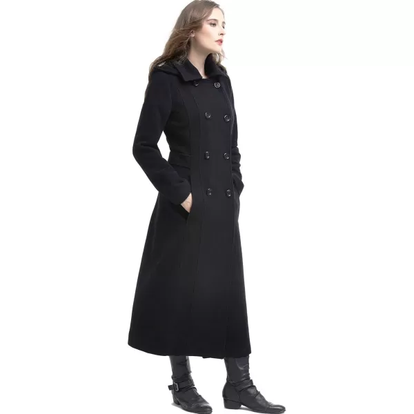 BGSD Women Mariel Wool Blend Hooded Long Walking Coat Also available in Plus Size and PetiteBlack