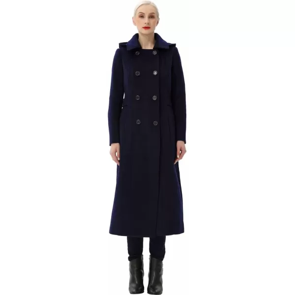 BGSD Women Mariel Wool Blend Hooded Long Walking Coat Also available in Plus Size and PetiteNavy