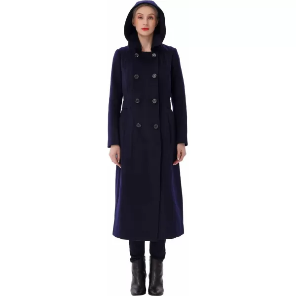 BGSD Women Mariel Wool Blend Hooded Long Walking Coat Also available in Plus Size and PetiteNavy