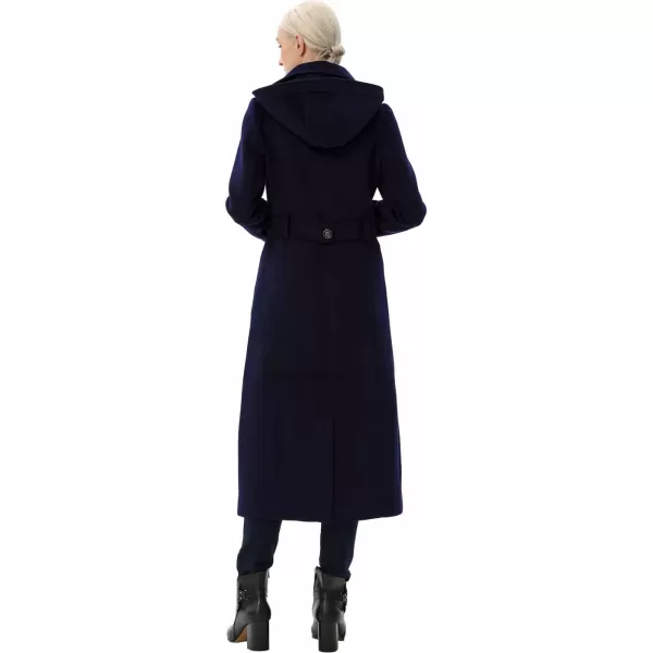 BGSD Women Mariel Wool Blend Hooded Long Walking Coat Also available in Plus Size and PetiteNavy