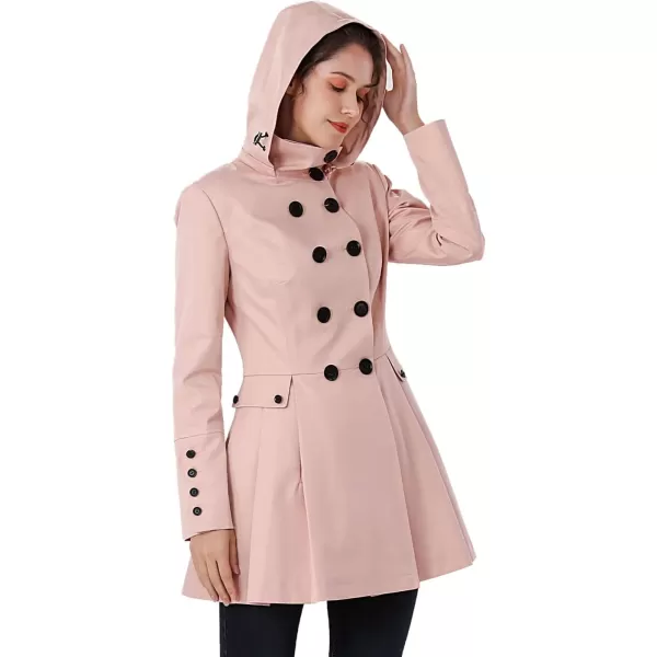 BGSD Women Nicole Waterproof Hooded Fit ampamp Flare Trench Coat  Regular ampamp Plus SizeBlush