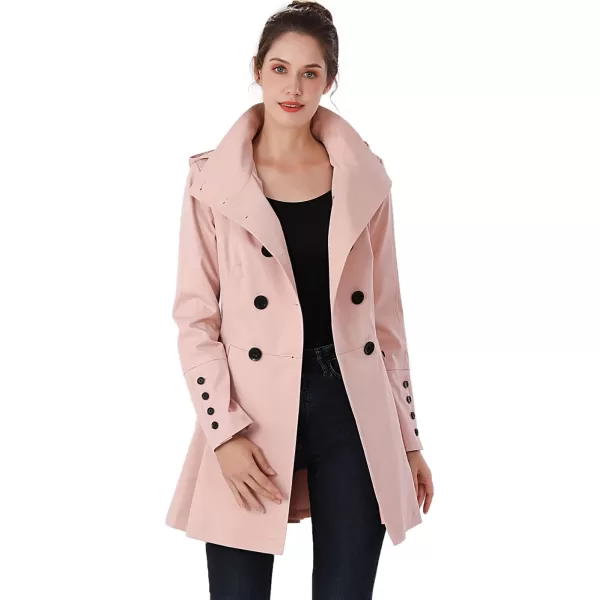 BGSD Women Nicole Waterproof Hooded Fit ampamp Flare Trench Coat  Regular ampamp Plus SizeBlush