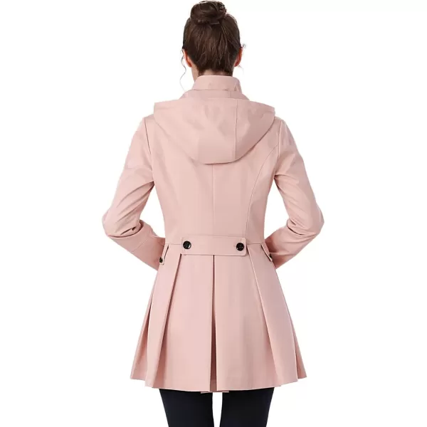 BGSD Women Nicole Waterproof Hooded Fit ampamp Flare Trench Coat  Regular ampamp Plus SizeBlush