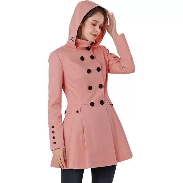 BGSD Women Nicole Waterproof Hooded Fit ampamp Flare Trench Coat  Regular ampamp Plus SizeGuava